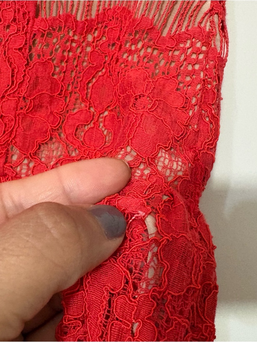 Maeve Anthropologie Katrine Lace Peplum Top Red Cap Sleeve Boho Size L - Picture 6 of 10